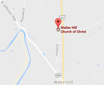 Map to building Walter Hill church of Christ